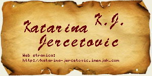 Katarina Jerčetović vizit kartica